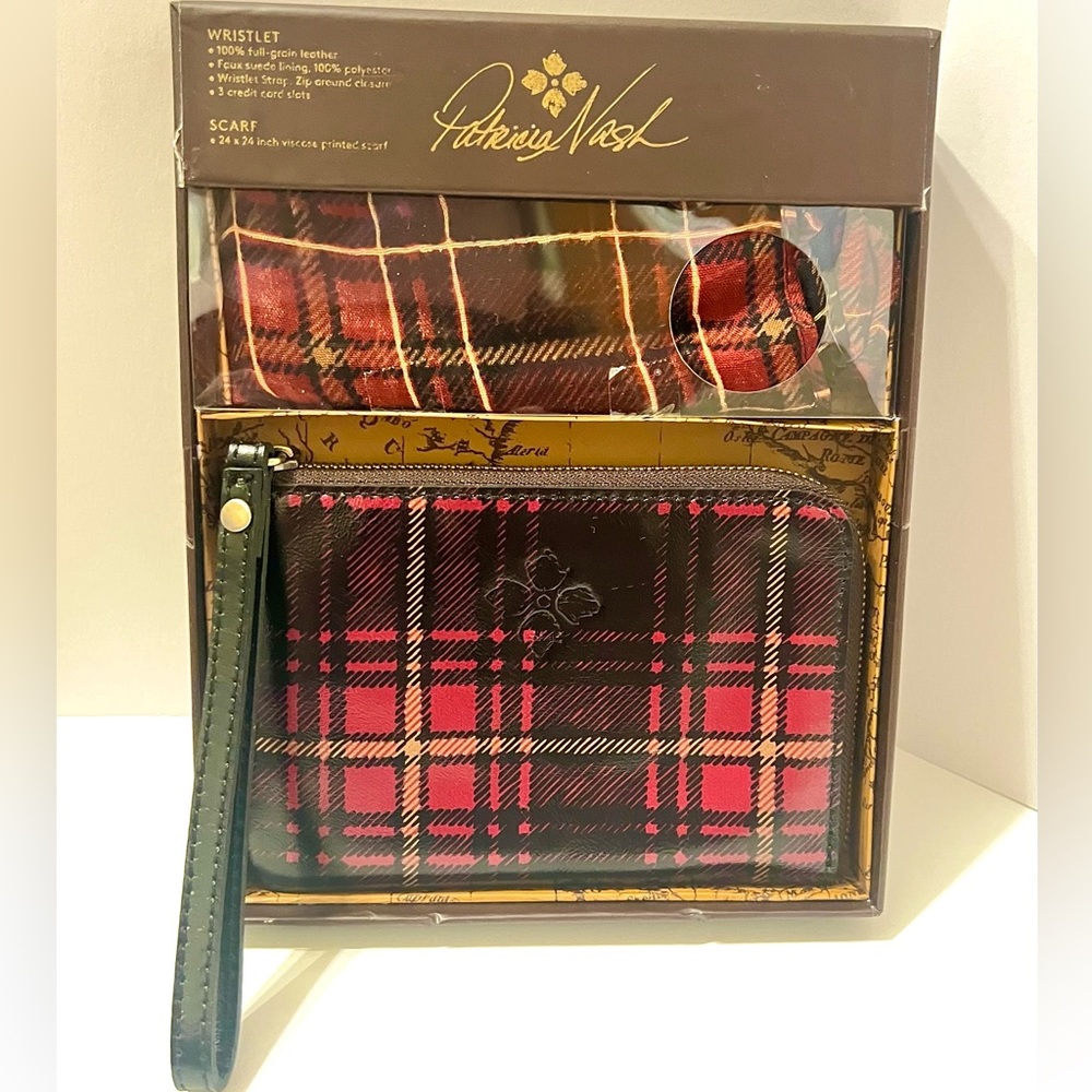 Patricia Nash Wristlet and Scarf Set, NWT